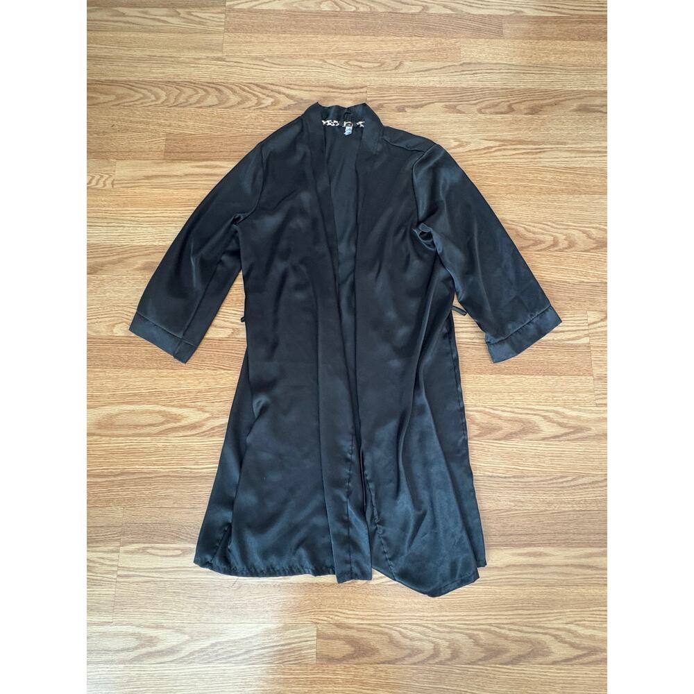 George Women’s Robe Black Sz M 8-10 Super Classic Satin